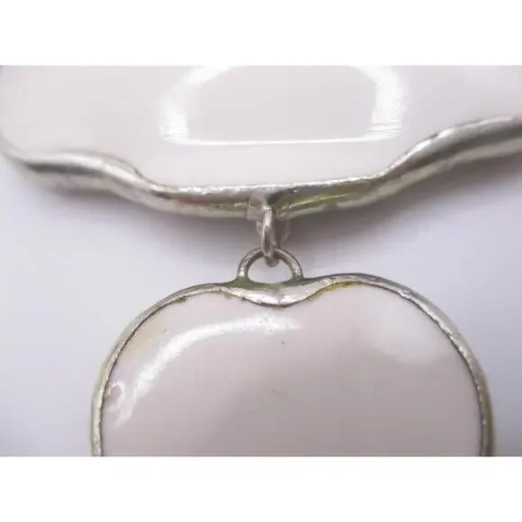 vintage Linda Carrigan '96 "Broken China" blue white dangle brooch pin OOAK 0303 - Picture 7 of 7